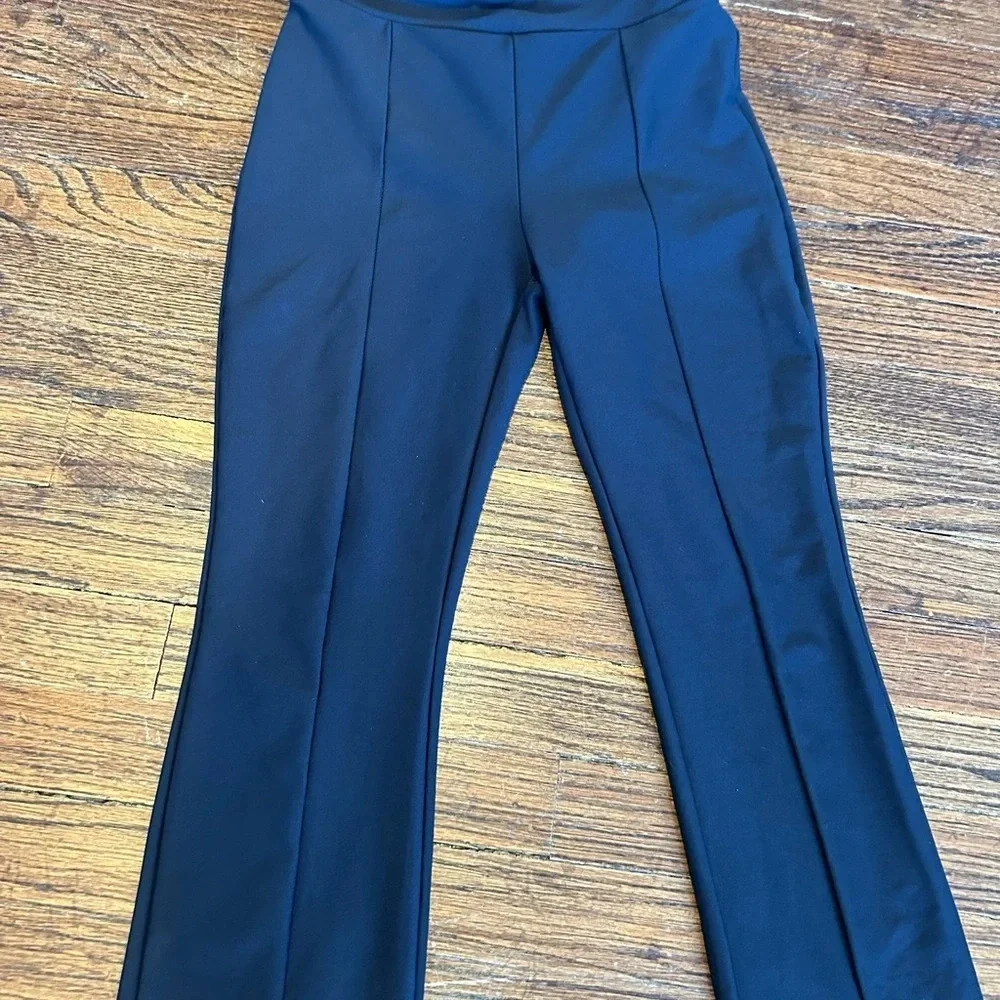 Girls High Rise Flare Pants (Black and Grey Pair)